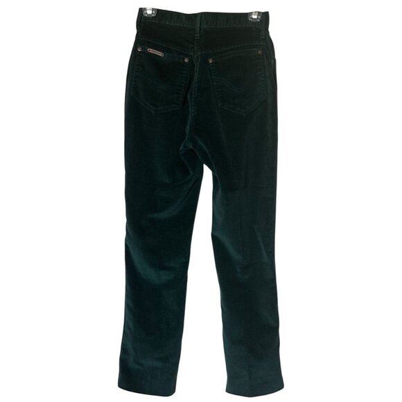 VINTAGE Funny Girl Brand High-Rise Green Velvet Pants Women's Size 9/10 (READ) - Picture 2 of 14